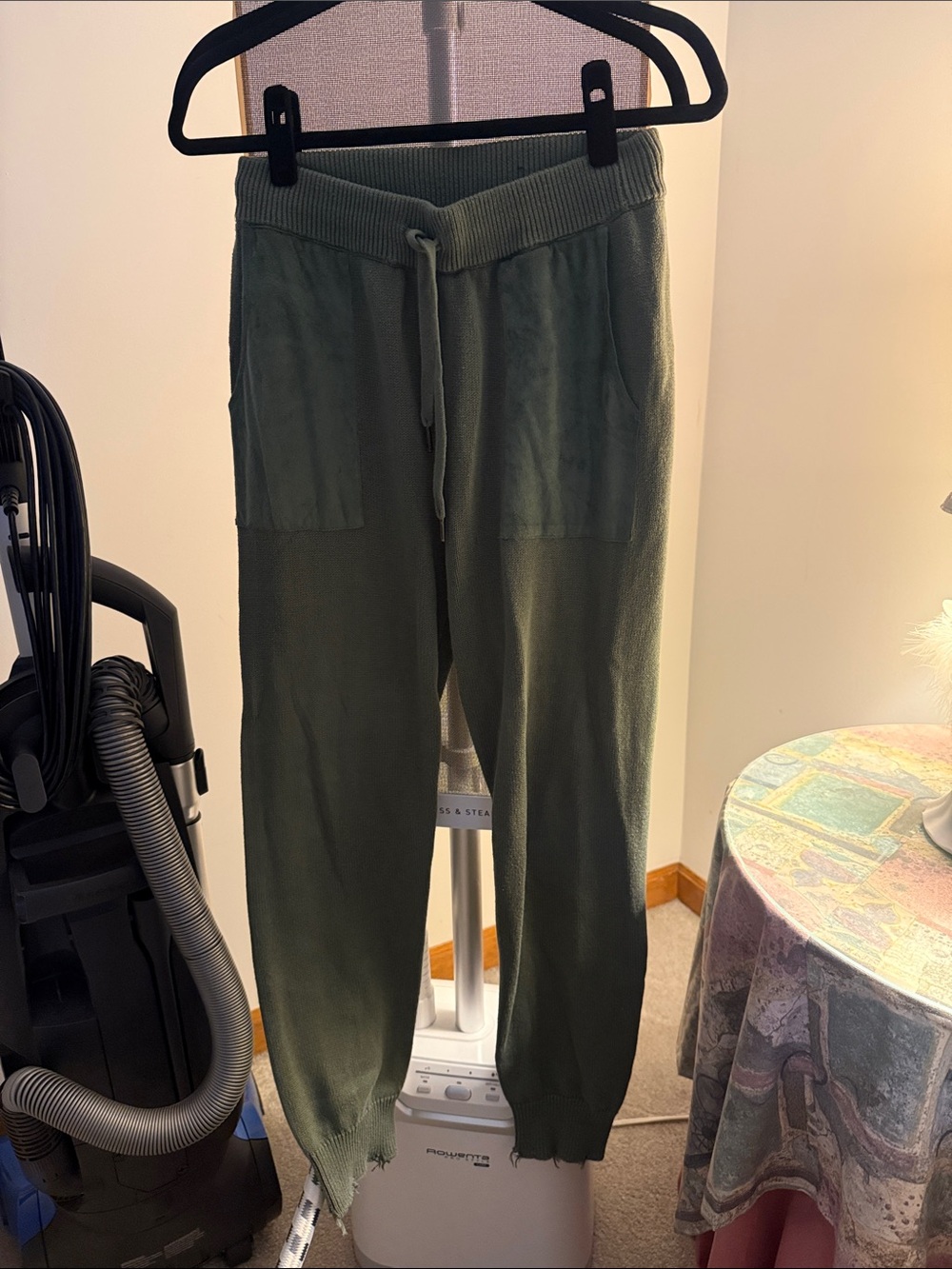 SER.O.YA Olive Green Knit Drawstring Joggers